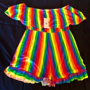 Vibrant Rainbow 🌈 Romper with Tags